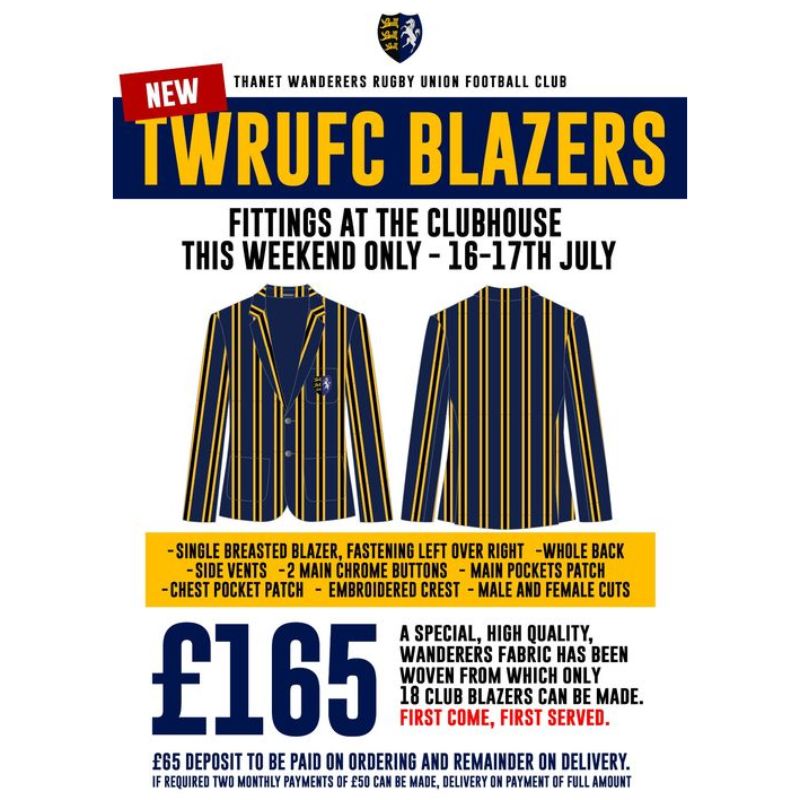 Image for the Thanet Wanderers Club Blazers - Order Now! news article