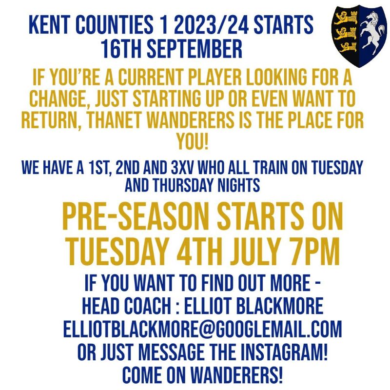 Pre-Season training starts on the 4th of July at 7PM