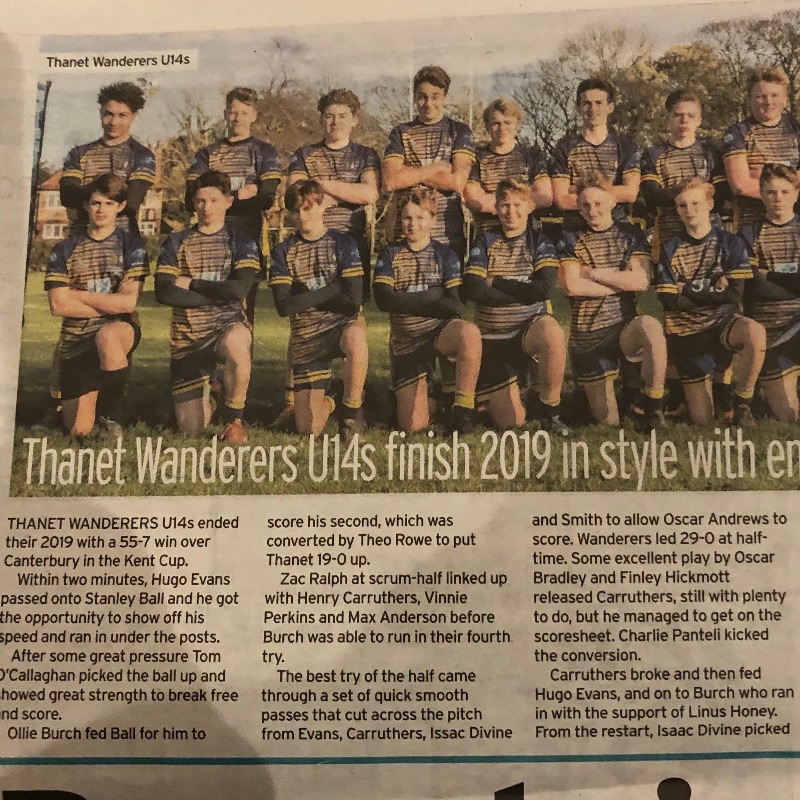 Under 14s in the News